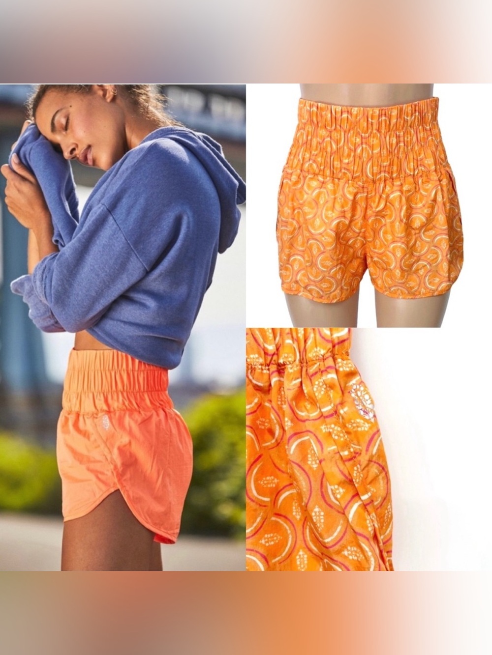 NWOT Free People’s The Way Home Printed Logo Shorts